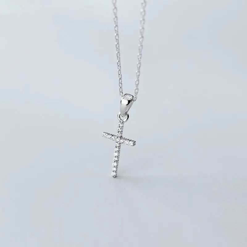 S925 Silver Diamond Cross Necklace – Faith, Strength & Timeless Elegance ✨✝️ eprolo