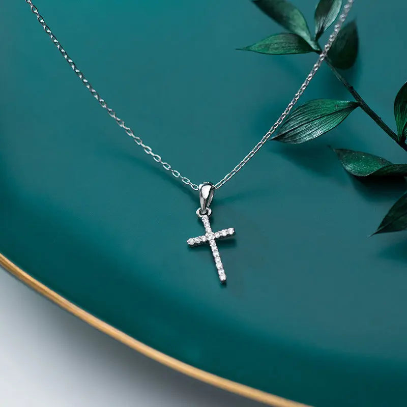 S925 Silver Diamond Cross Necklace – Faith, Strength & Timeless Elegance ✨✝️ eprolo