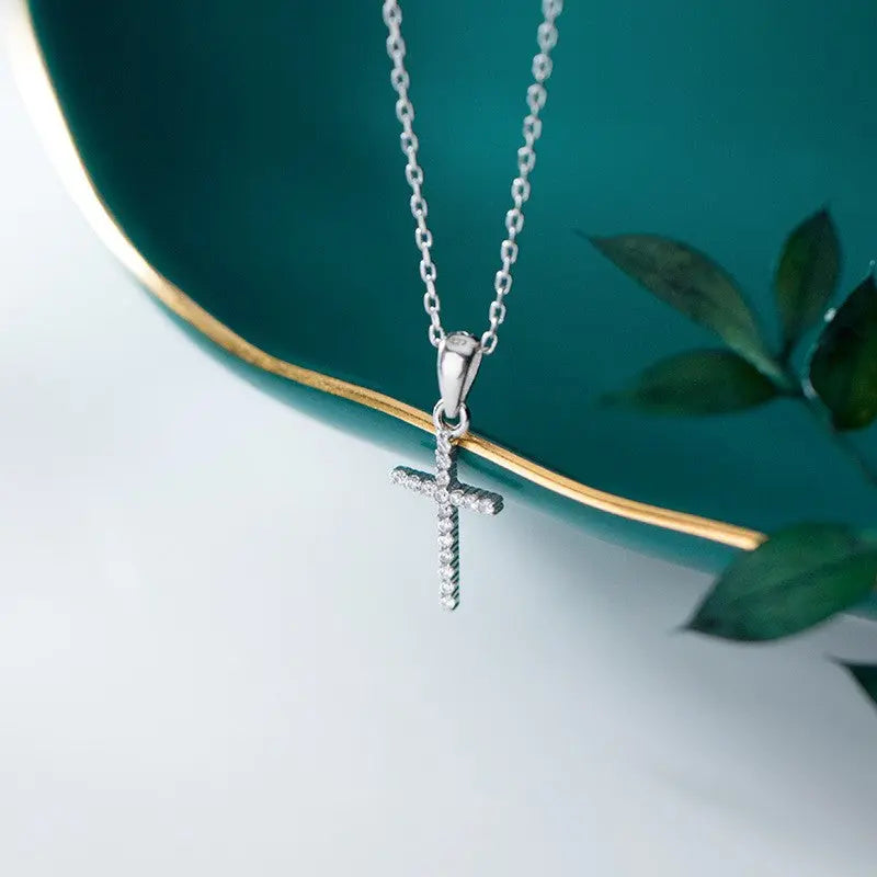 S925 Silver Diamond Cross Necklace – Faith, Strength & Timeless Elegance ✨✝️ eprolo
