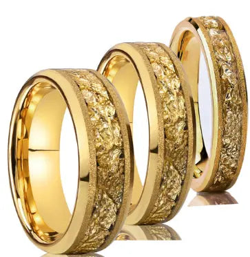 Gold Leaf Tungsten Steel Ring – Strength Meets Natural Elegance 🍃✨ eprolo