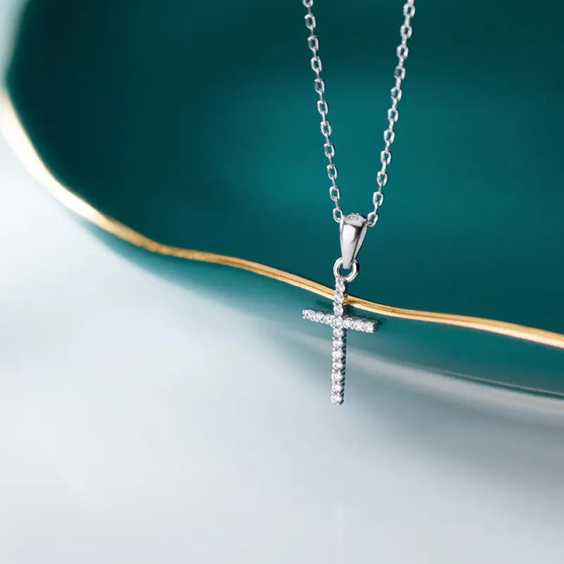 S925 Silver Diamond Cross Necklace – Faith, Strength & Timeless Elegance ✨✝️ eprolo