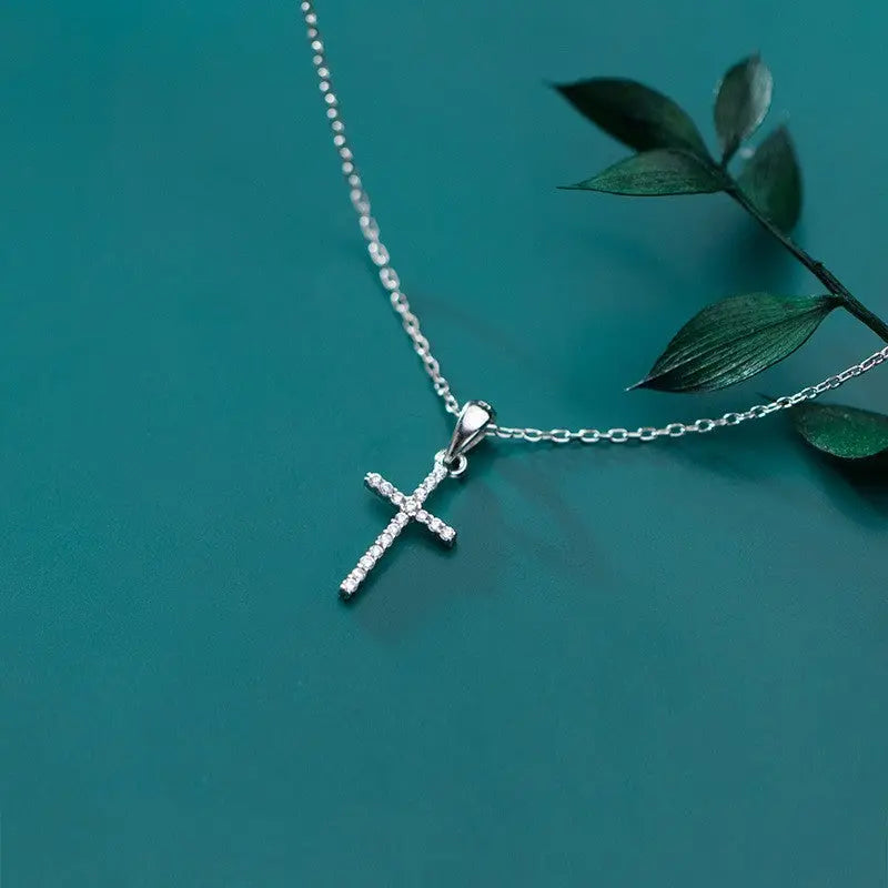 S925 Silver Diamond Cross Necklace – Faith, Strength & Timeless Elegance ✨✝️ eprolo