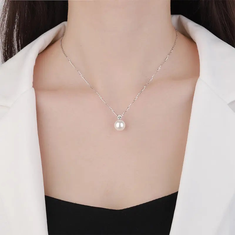 S925 Sterling Silver Pearl Necklace – Classic Light Luxury Elegance ✨💎 eprolo